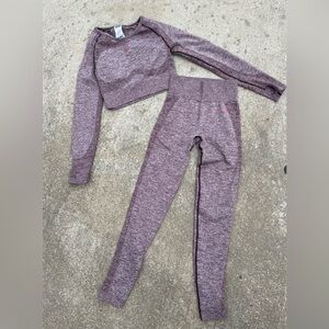 Gymshark Flex Sports Long Sleeve/Crop Top & Leggings Size Medium